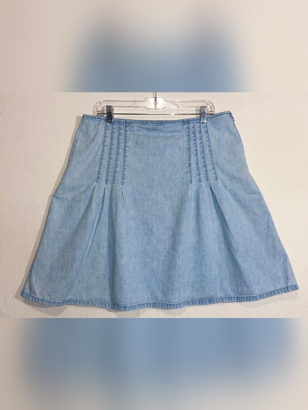 Dana Buchman Light Blue Denim A-Line Skirt